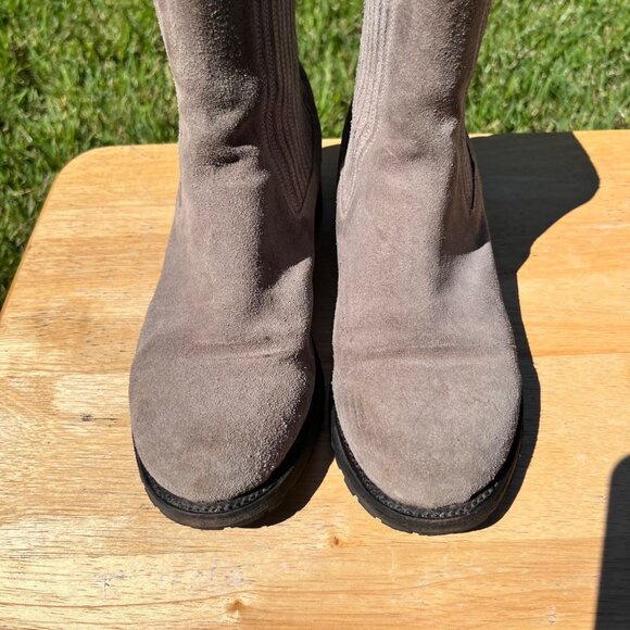 Sylven New York Gray Suede Leather Chelsea Ankle Boots Size 7.5 - Picture 5 of 9